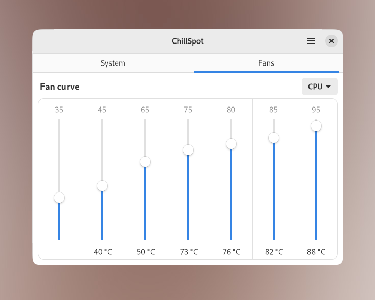Modify fan curves
